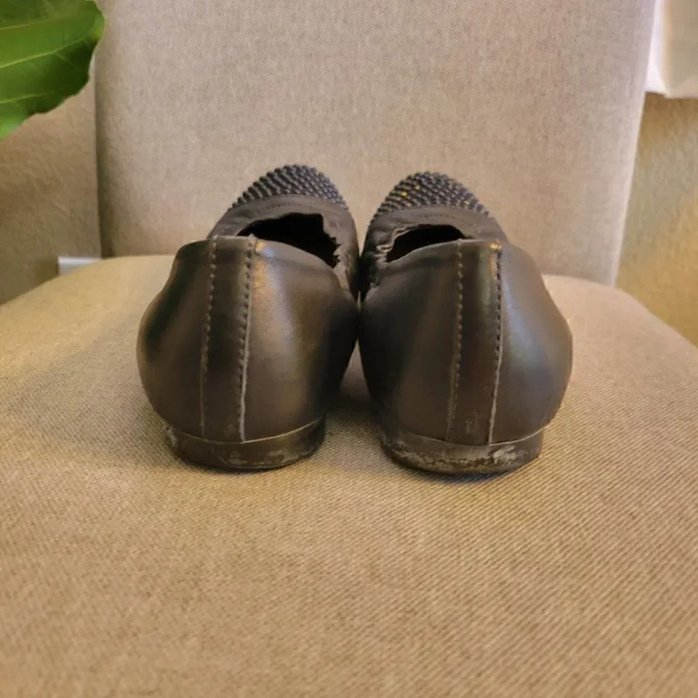 AGL Blakely black studded Captoe flats EUC 38 (7.5-8.0 US)